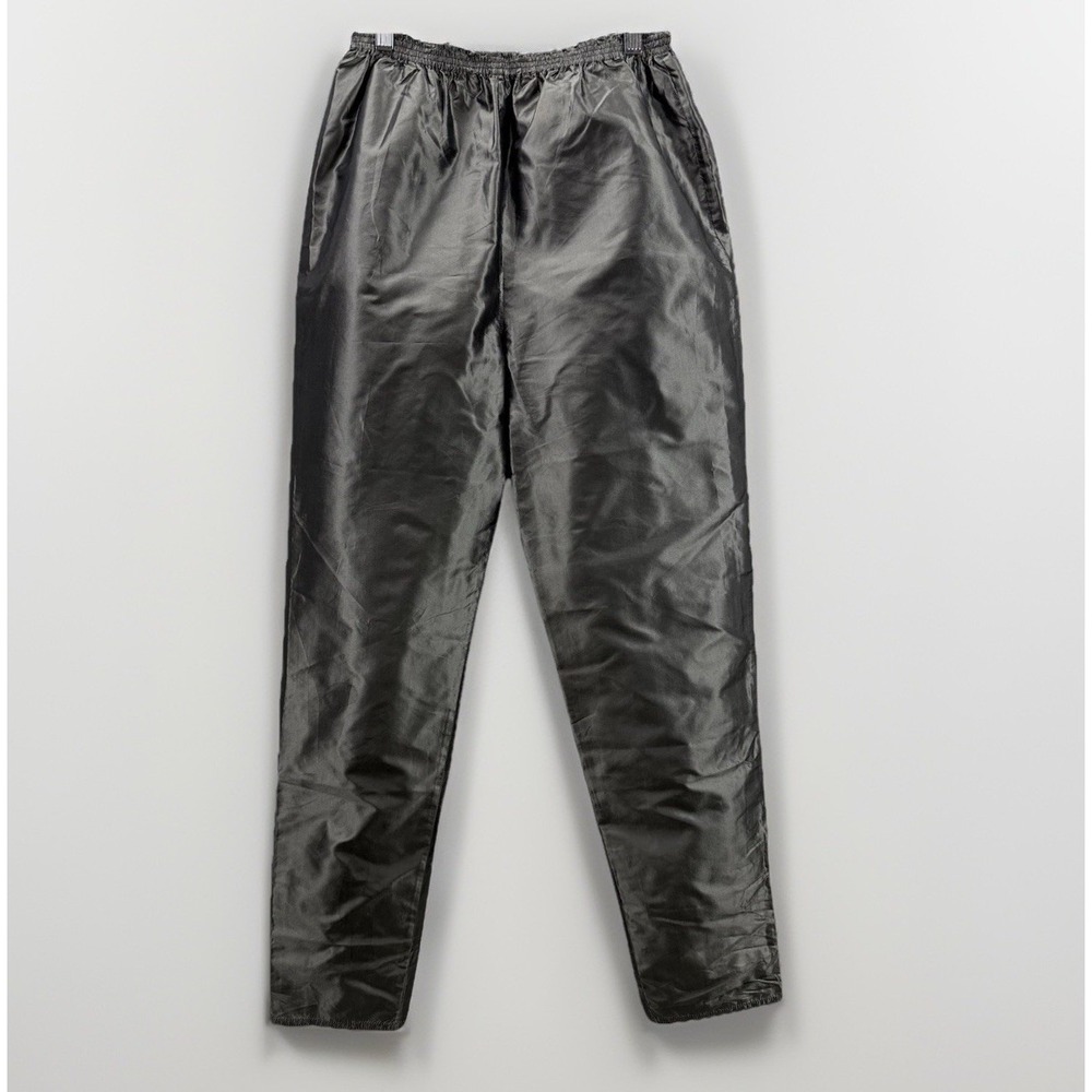 Zoran 100% Silk Pull-On Pants Silver/Gray Made in Italy Size Small